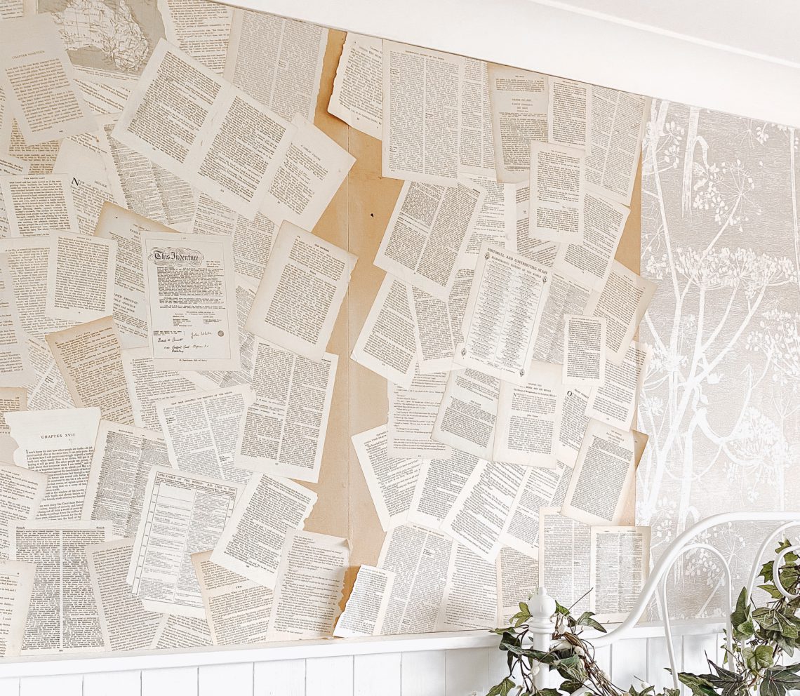 DIY BOOK PAGE WALL Making Home Matter